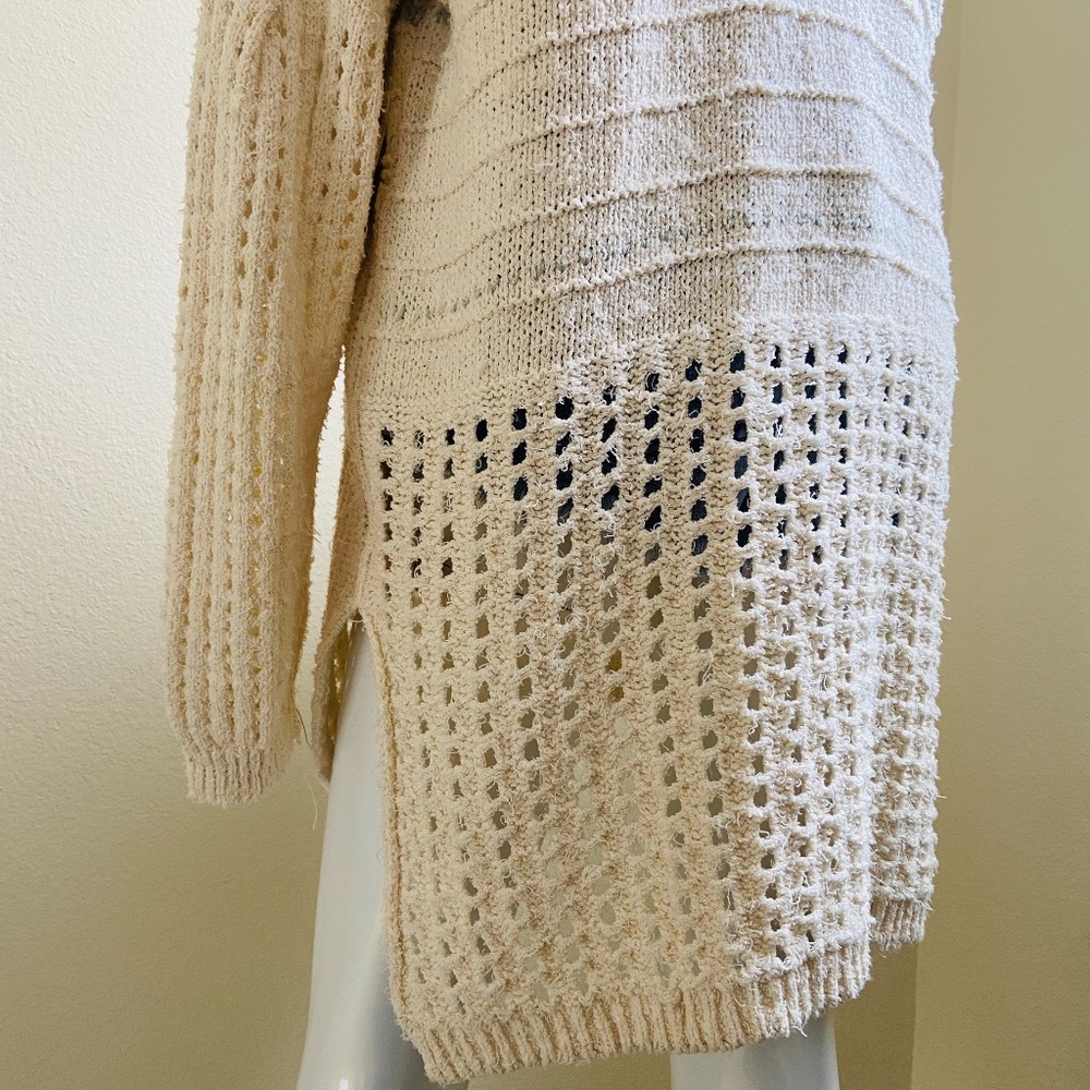 FREE PEOPLE hooded v-neck crochet sweater NWT - Picture 5 of 8